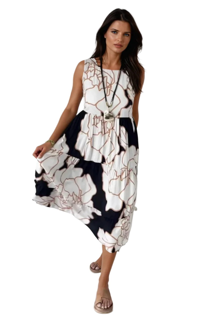 Kvinne Floral Print Kjole Elegant Stil 0