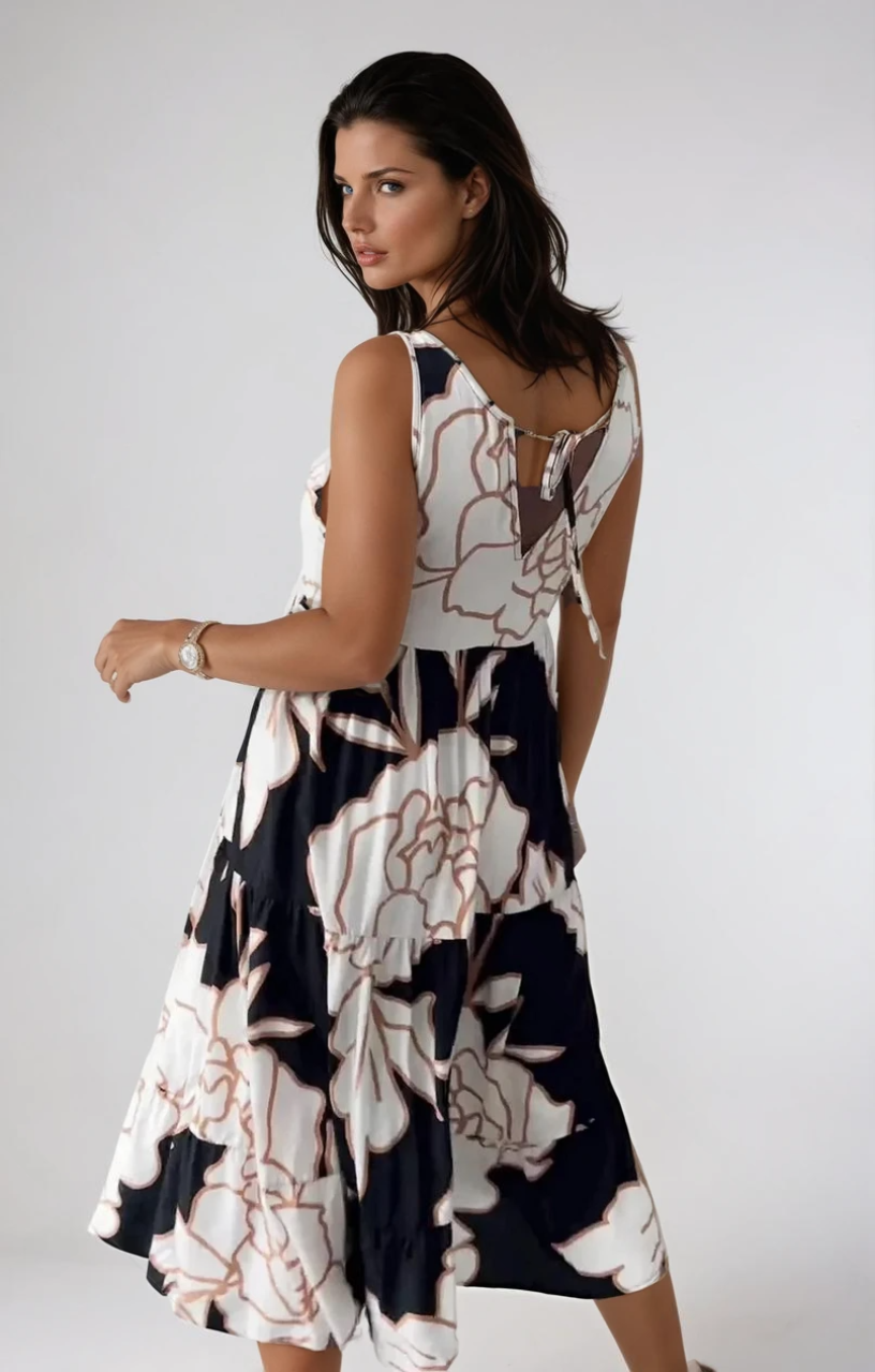 Kvinne Floral Print Kjole Elegant Stil 1