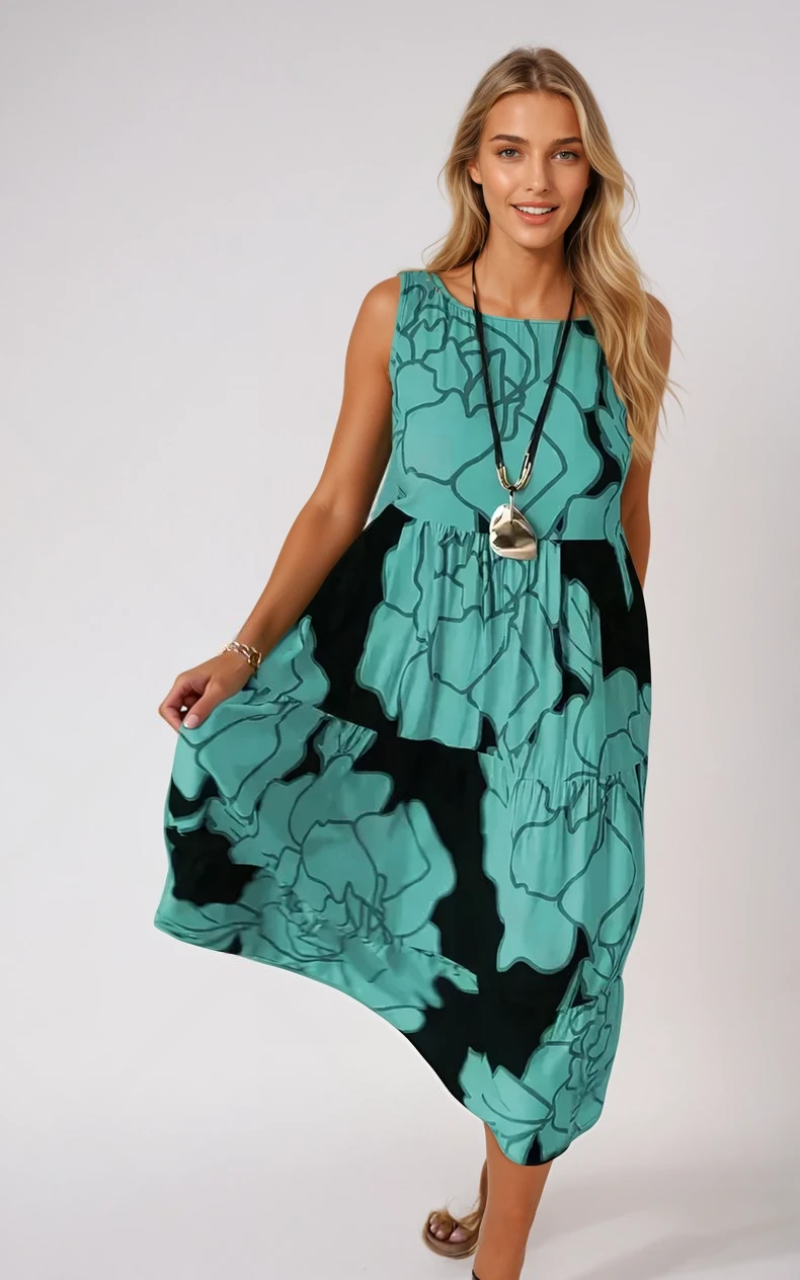 Kvinne Floral Print Kjole Elegant Stil 2