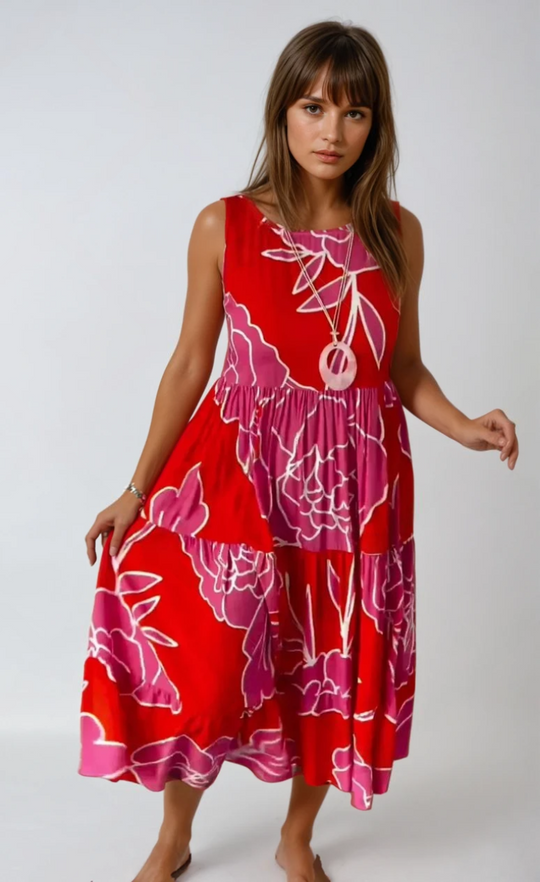 Kvinne Floral Print Kjole Elegant Stil 3