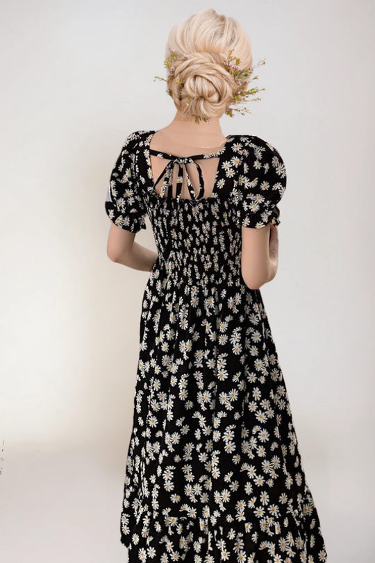 Kvinne Floral Sommerkjole Med Justerbar Midje 2