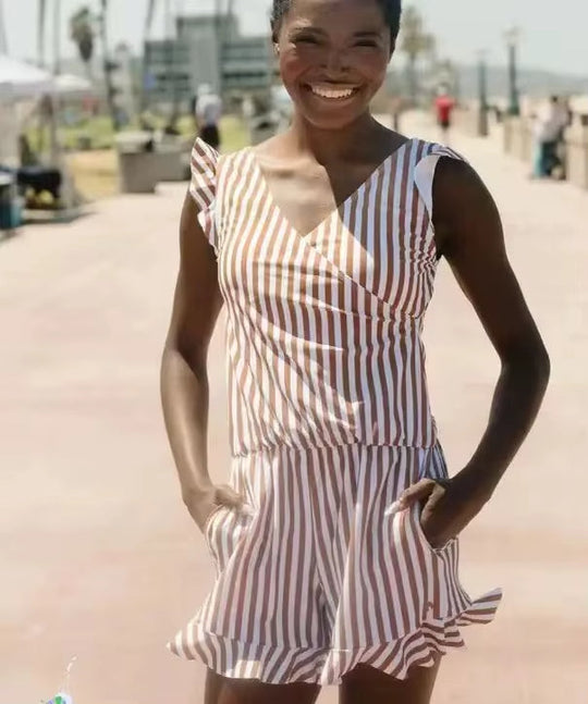 Kvinne Jumpsuit 2-i-1 Lett Pustende Stoff med Innebygd Badetøy 5