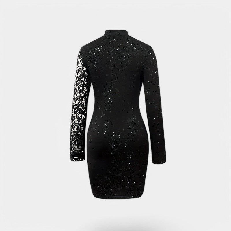 Kvinne Lang Kjole Høy Hals Blonde 1