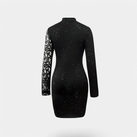 Kvinne Lang Kjole Høy Hals Blonde 1