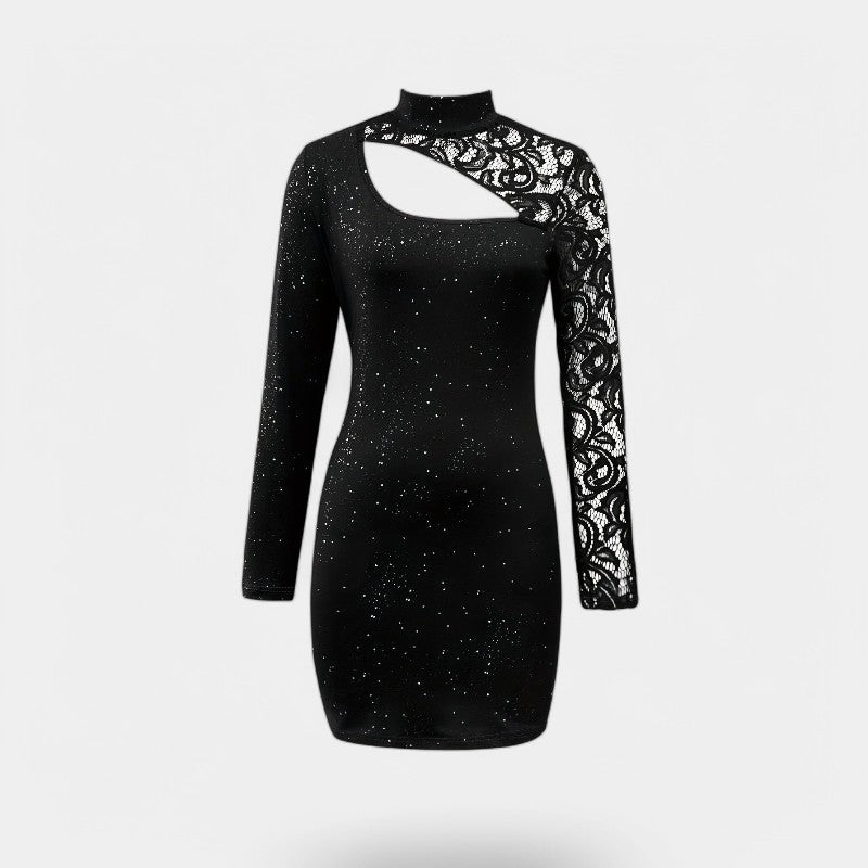 Kvinne Lang Kjole Høy Hals Blonde 2