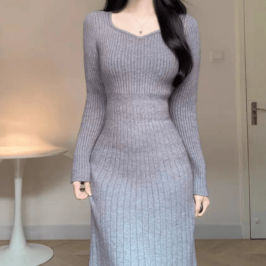 Kvinne Maxi Kjole Allsidig 100% Bomull Grå 4