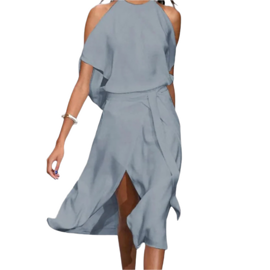 Kvinne Maxi Kjole Åpen Skuldre Elegant 0