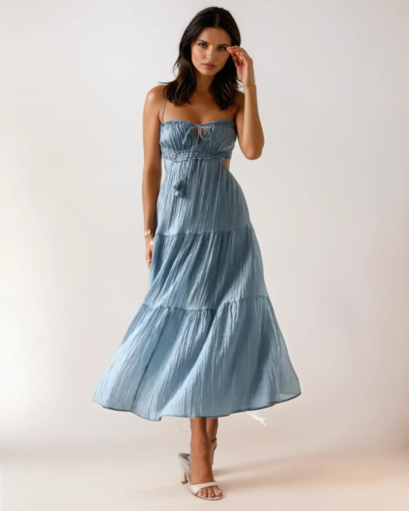 Kvinne Maxi Kjole Boho Chic Utskjæringer 1