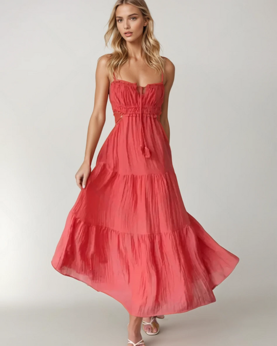 Kvinne Maxi Kjole Boho Chic Utskjæringer 2