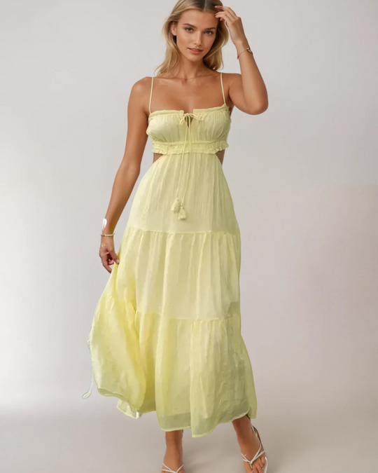 Kvinne Maxi Kjole Boho Chic Utskjæringer 4