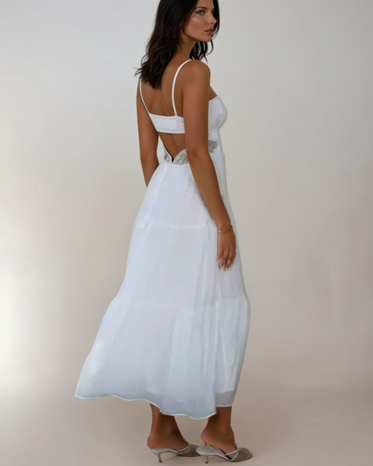 Kvinne Maxi Kjole Boho Chic Utskjæringer 5