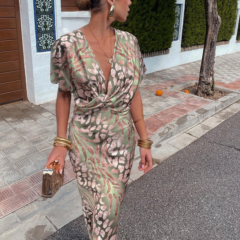 Kvinne Maxi Kjole Elegant Design Myk Stoff 3