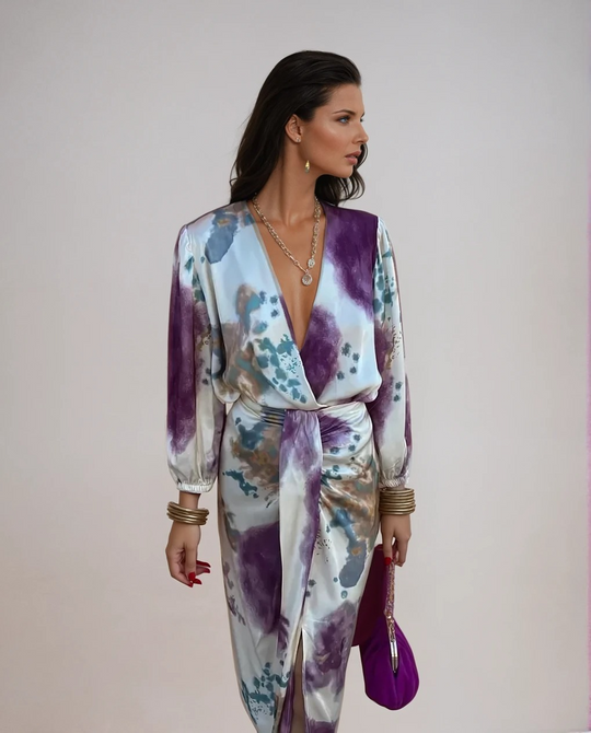 Kvinne Maxi Kjole Elegant Lett Stoff 1