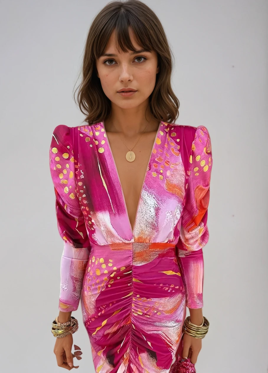 Kvinne Maxi Kjole Elegant Myk Stoff 2