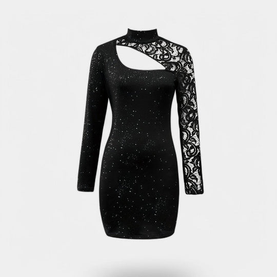 Kvinne Maxi Kjole Høy Hals Blonde 2