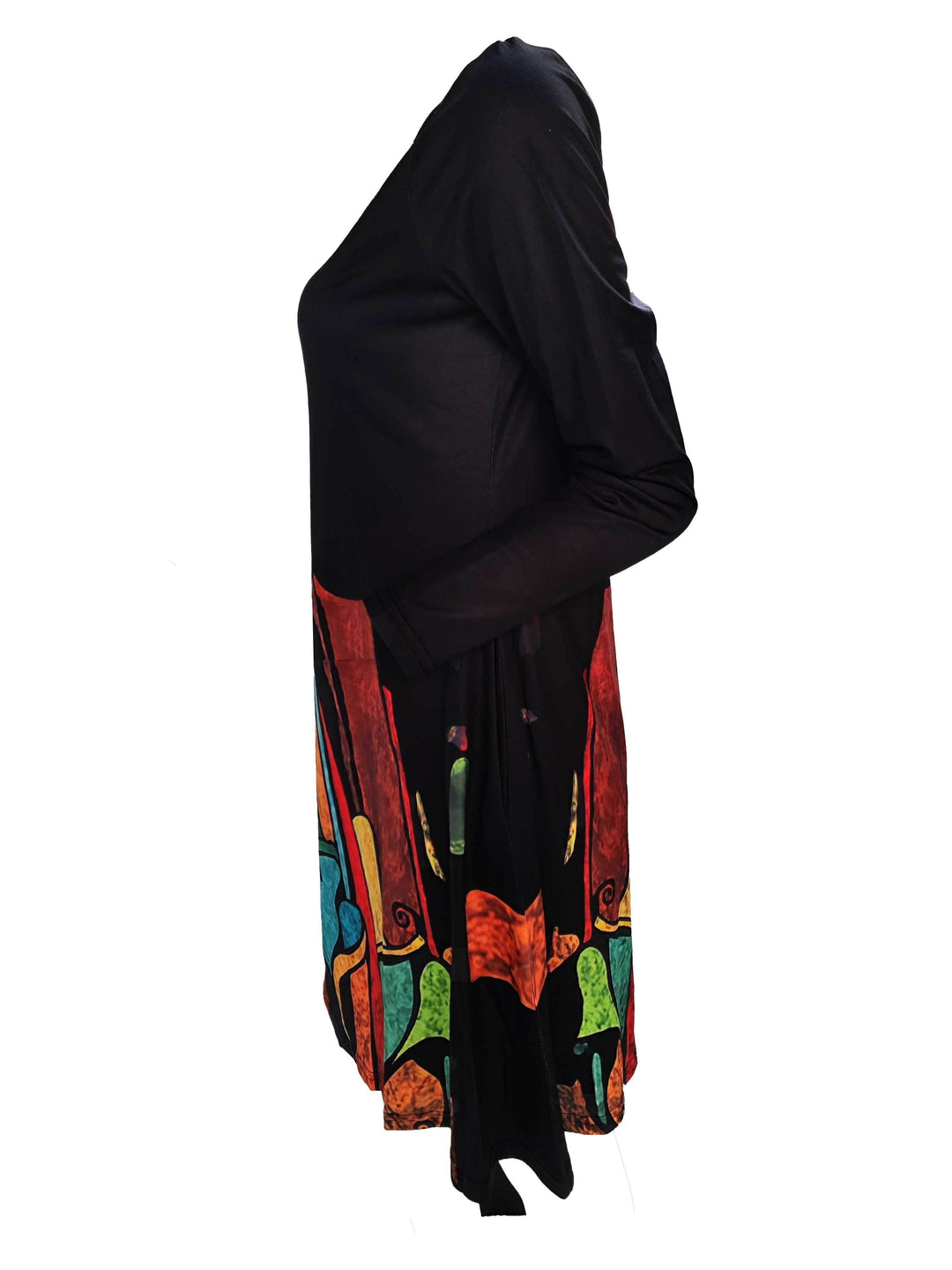 Kvinne Midi Kjole Flatterende Design Kunstneriske Mønstre 2