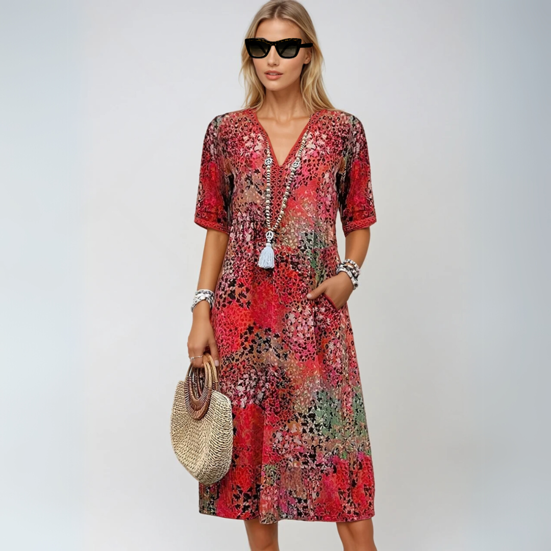 Kvinne Midt-lengde Kjole Boho Chic 4