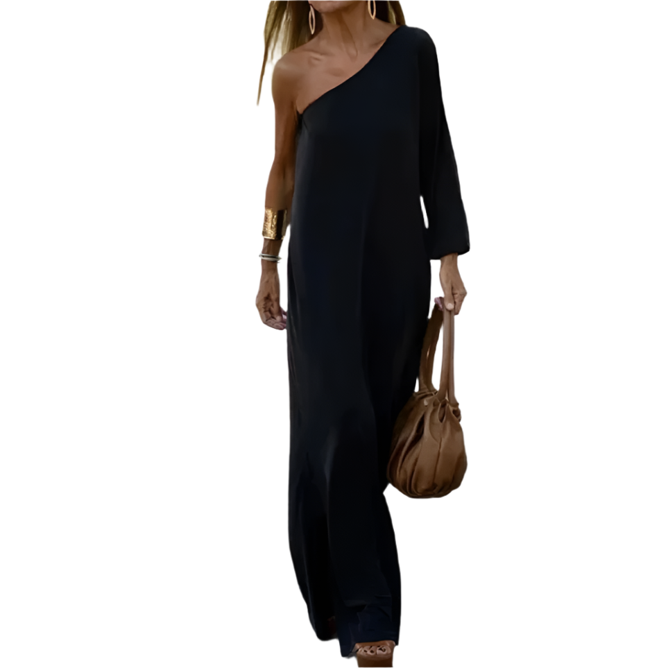 Kvinne One-Shoulder Kjole Elegant Design 0