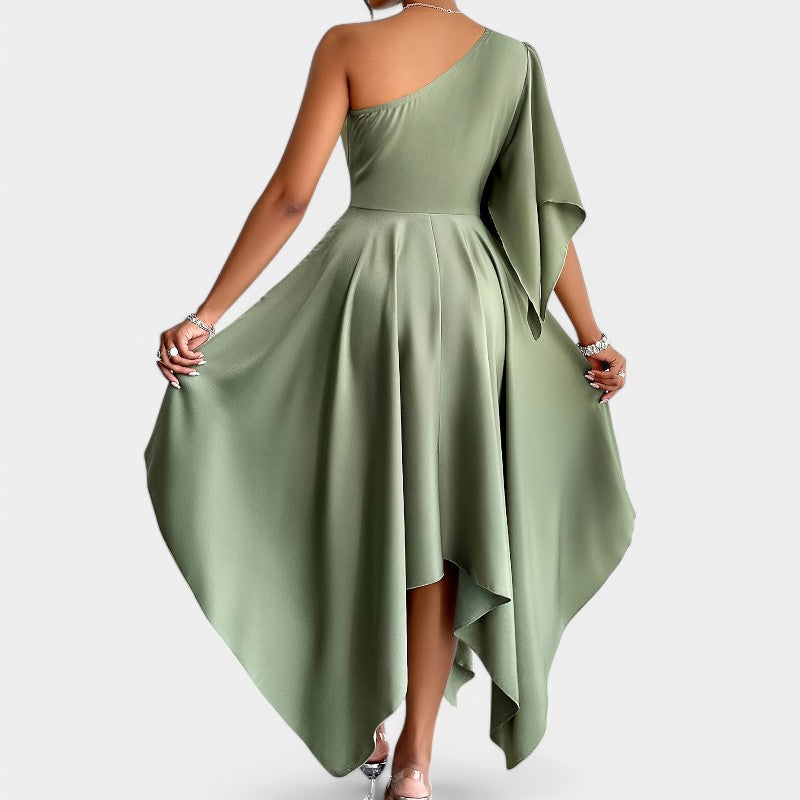 Kvinne Peplum Kjole Asymmetrisk Design Polyester 3