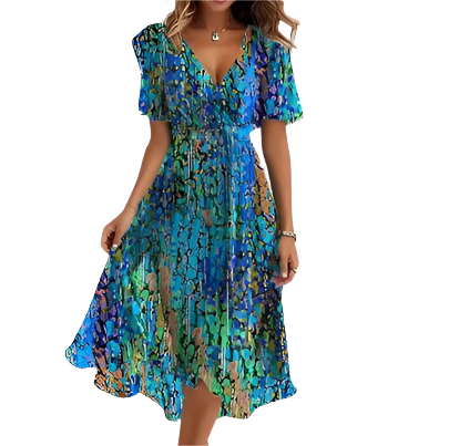 Kvinne Robe Elegant Asymmetrisk Lett Stoff 0