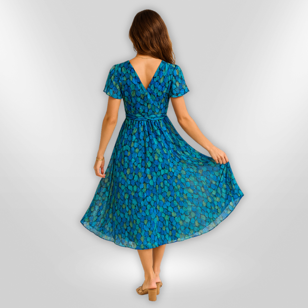 Kvinne Robe Elegant Asymmetrisk Lett Stoff 2