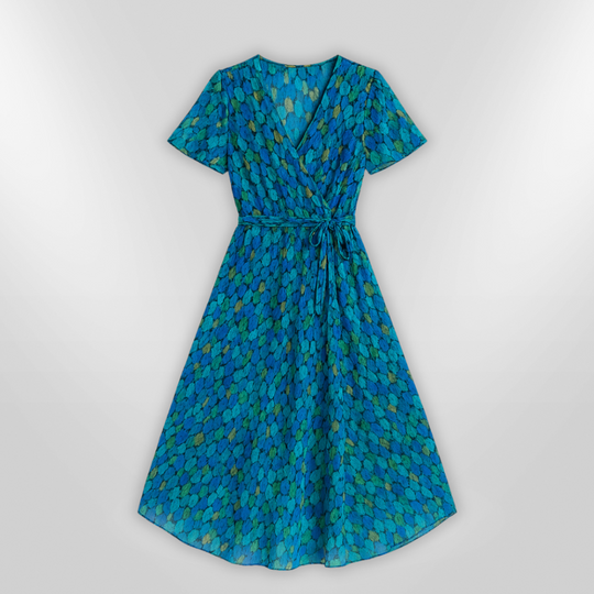 Kvinne Robe Elegant Asymmetrisk Lett Stoff 3