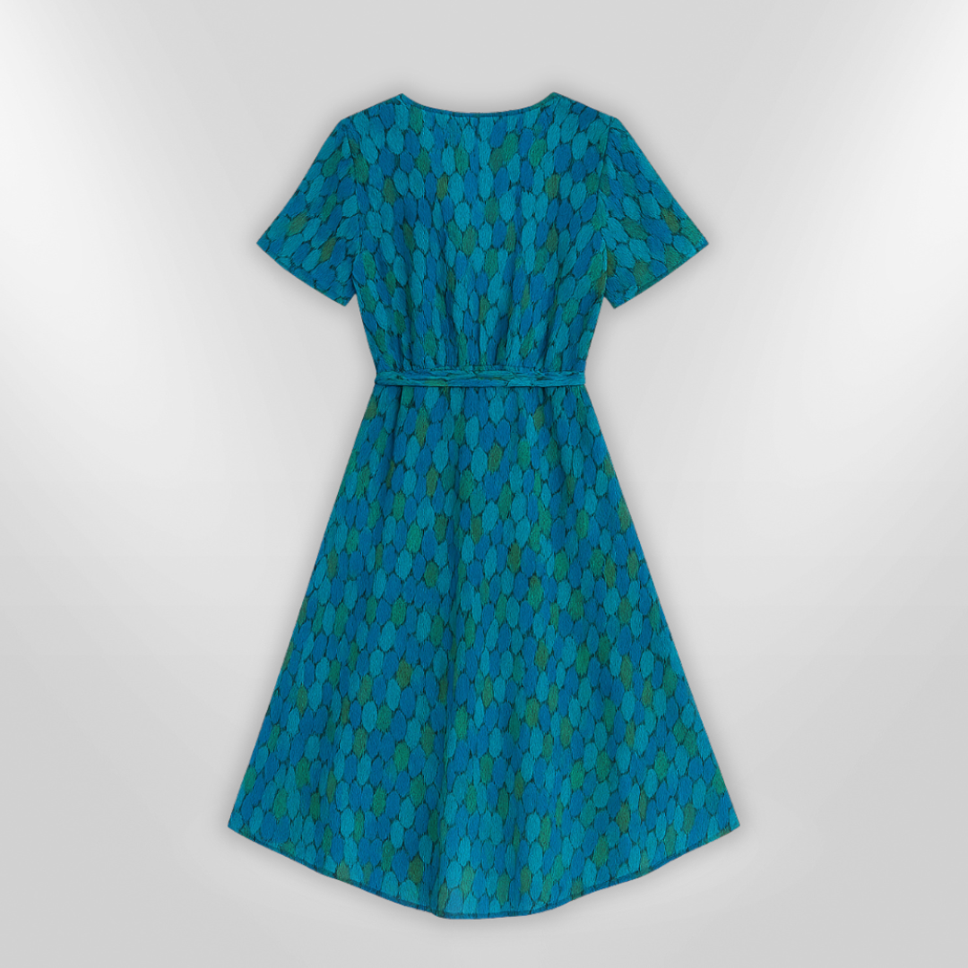 Kvinne Robe Elegant Asymmetrisk Lett Stoff 4