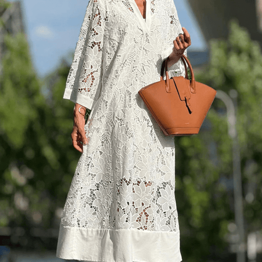 Kvinne Robe i Blonde Klassisk Stil Polyester 1