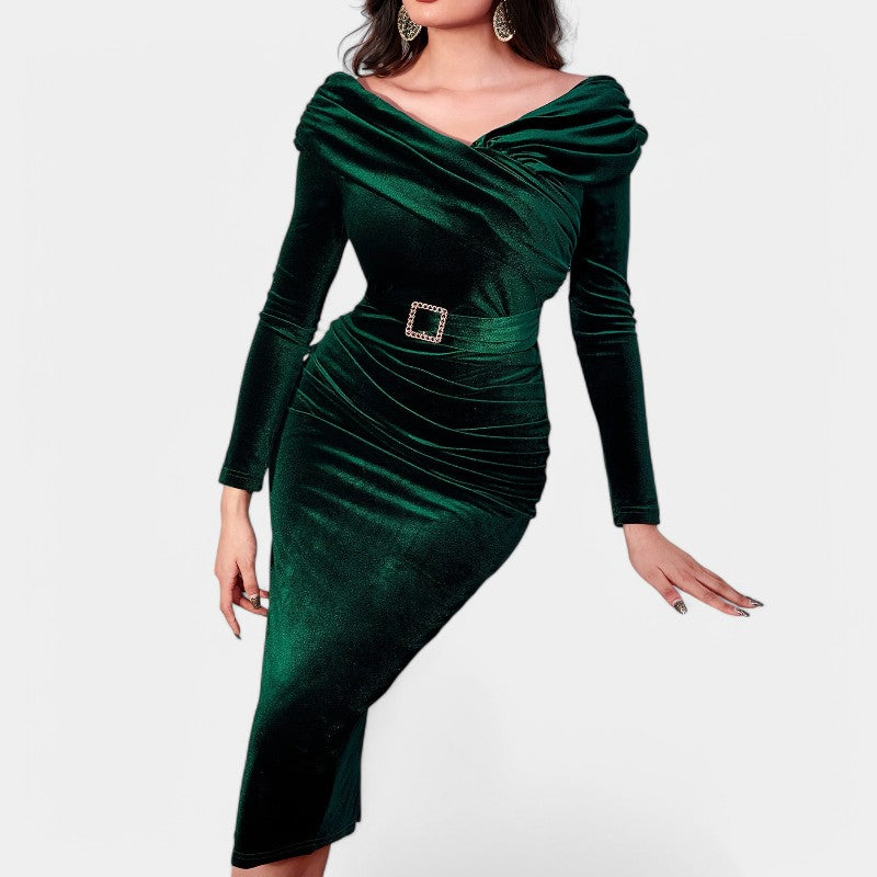 Kvinnelig Robe Langermet Velour Polyester 1