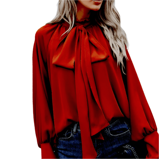 Kvinnes Bluse Langermet Polyester Minimalistisk Design 0