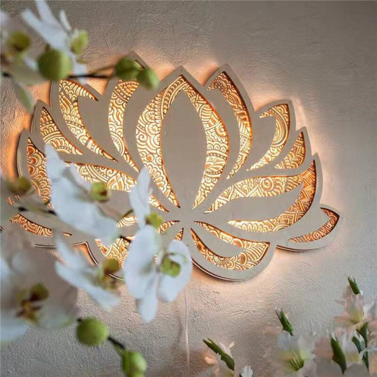 Moderne Vegglampe Lotus Mandala 1