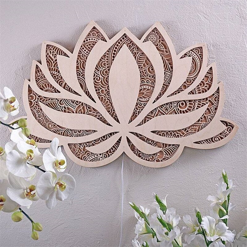 Moderne Vegglampe Lotus Mandala 2