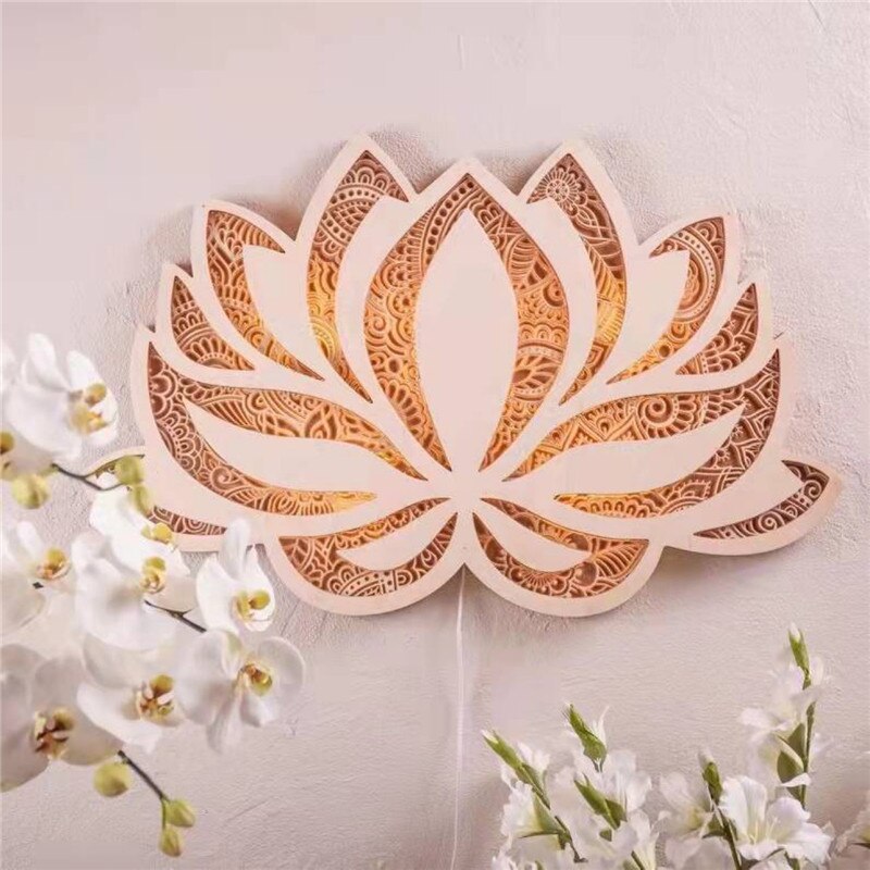 Moderne Vegglampe Lotus Mandala 3