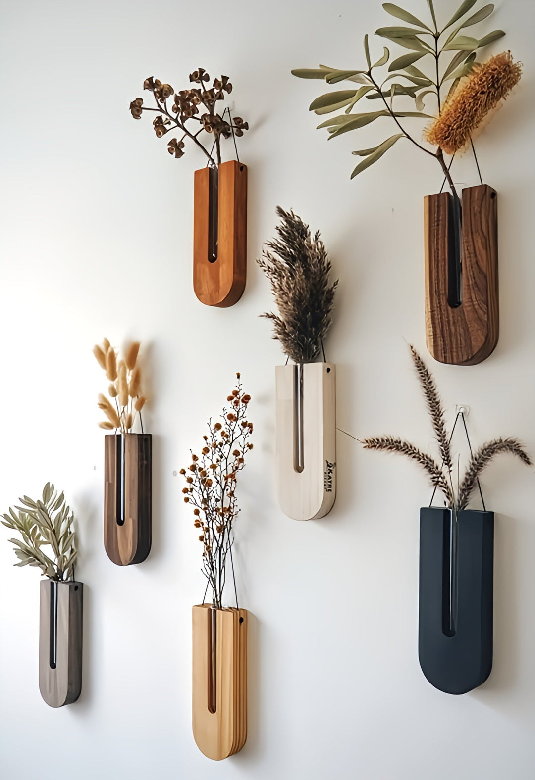 Sett med rustikke treveggblomster for husplanter 0