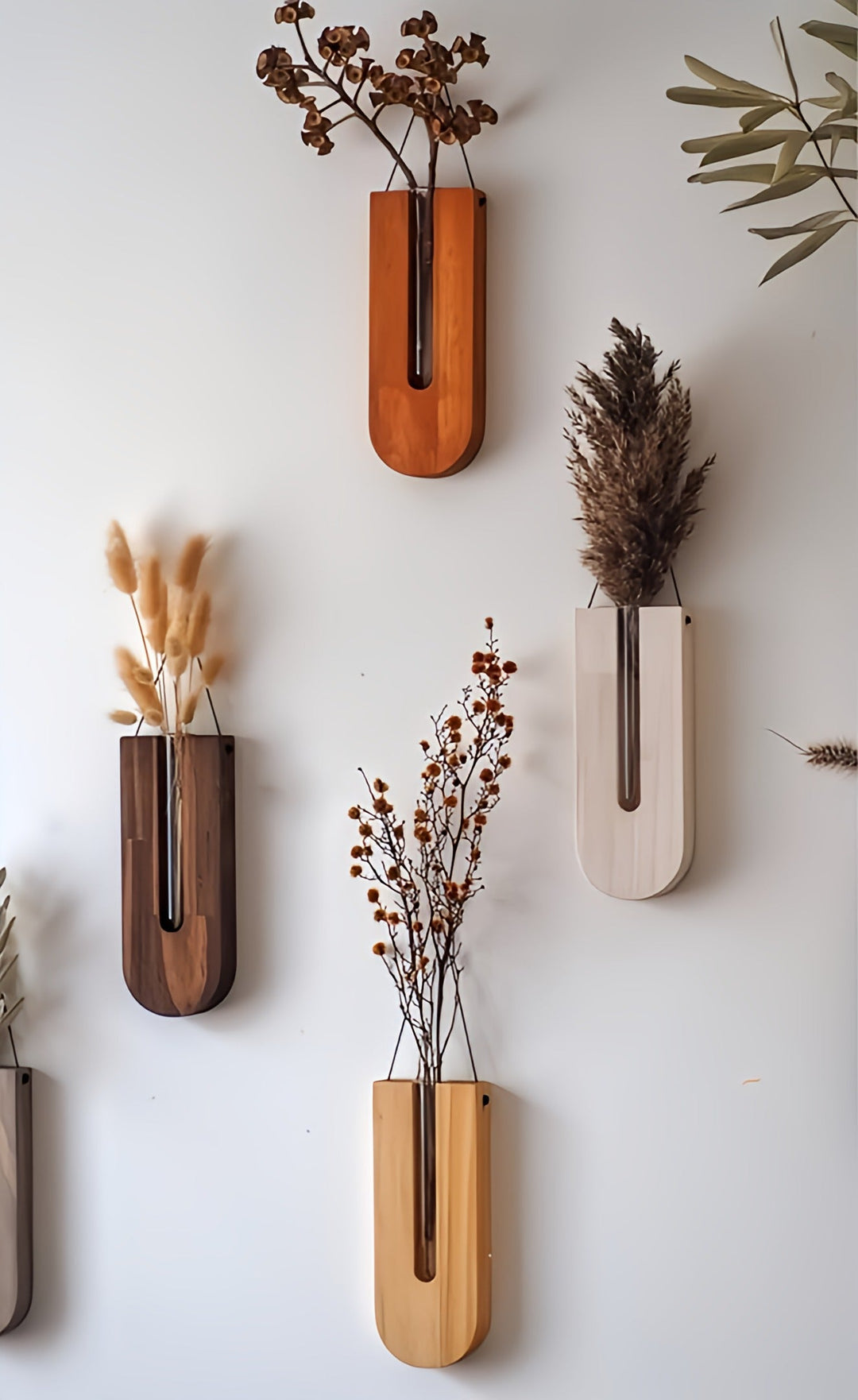 Sett med rustikke treveggblomster for husplanter 1