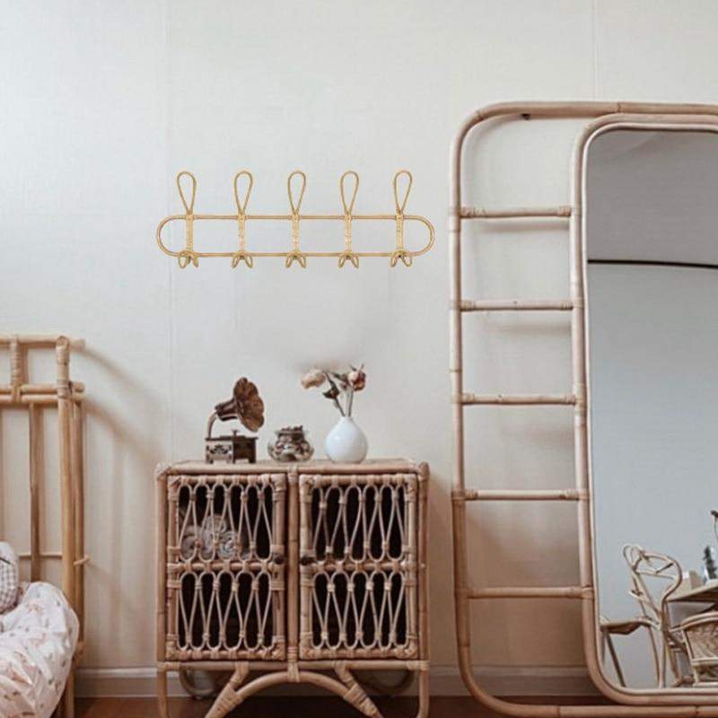 Vegghenger i Retro Stil med Rattan Detaljer 1