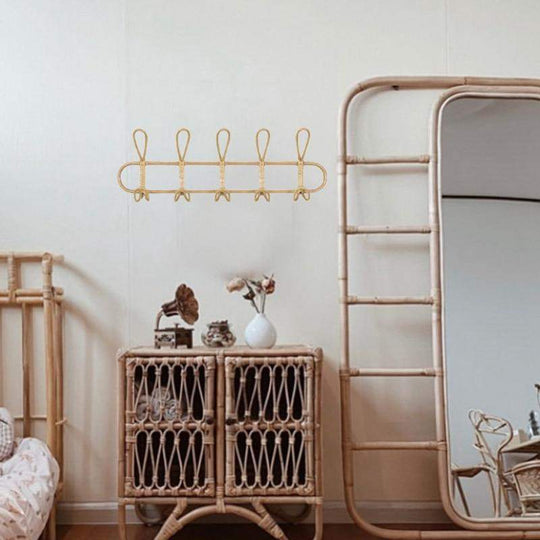 Vegghenger i Retro Stil med Rattan Detaljer 1