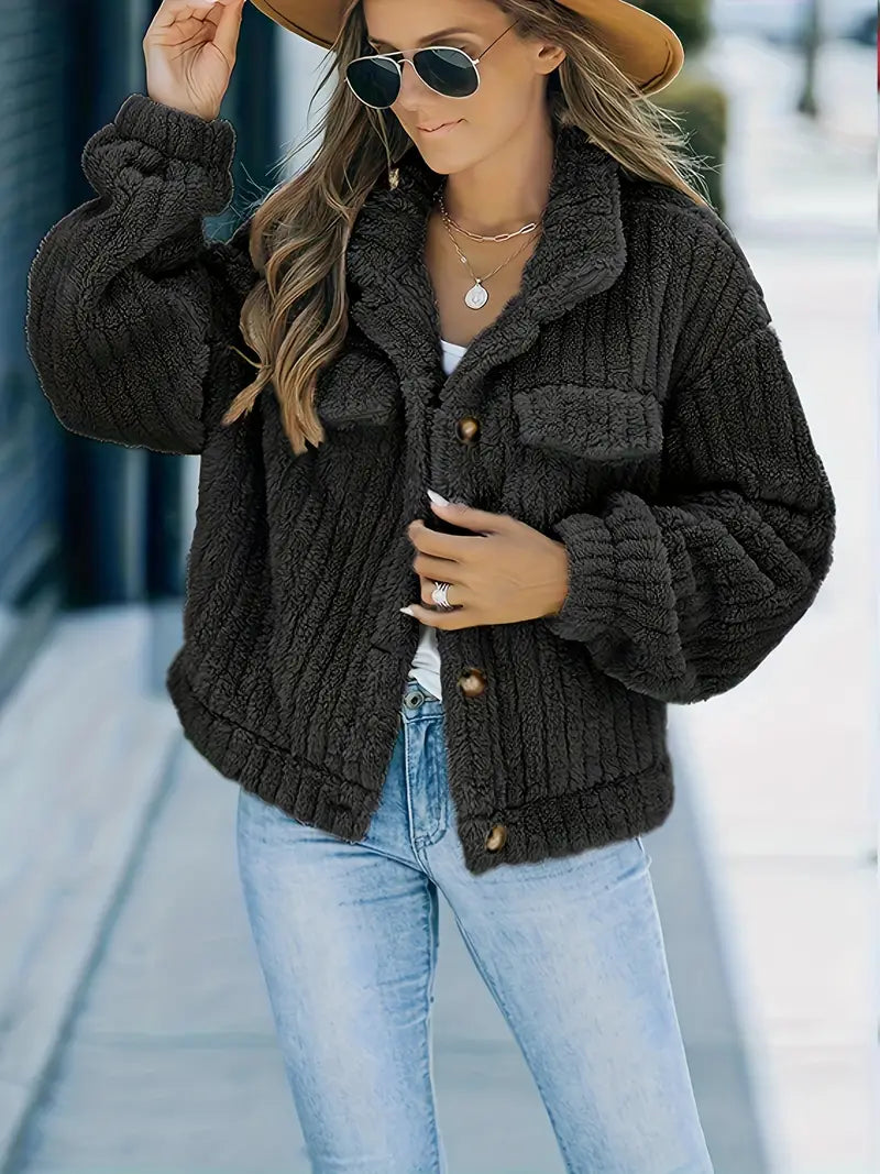 Vinter Dame Jakke med Krage og Fluffy Design 2