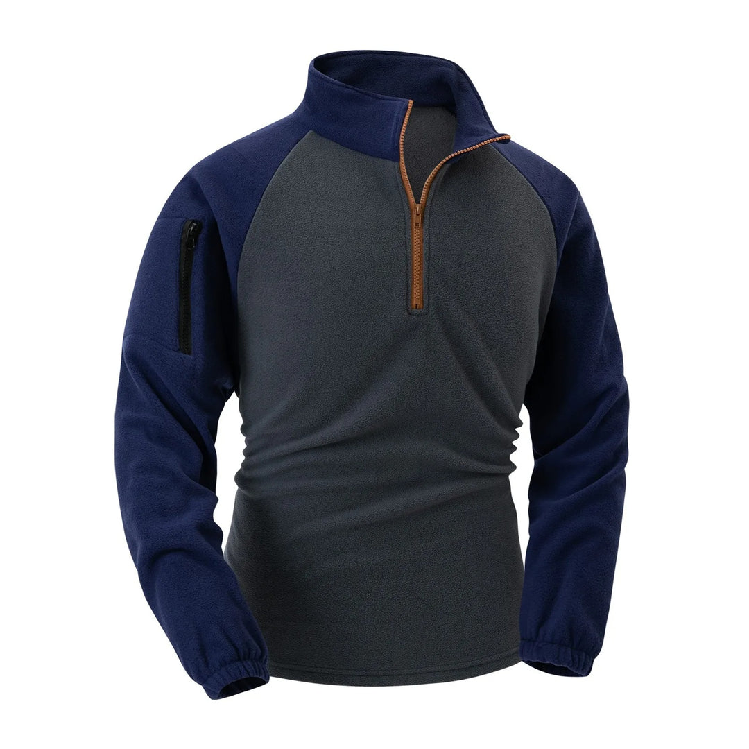 Fleece-genser med ermelommer for menn
