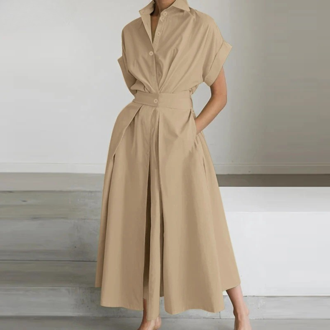 Kjole med høy midje for kvinner