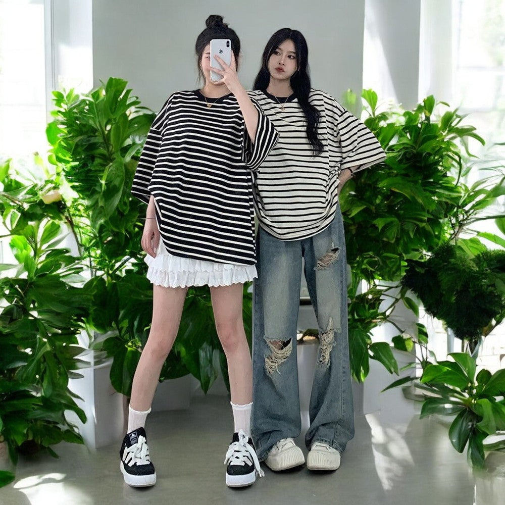 Gescheurde damesjeans met hoge taille