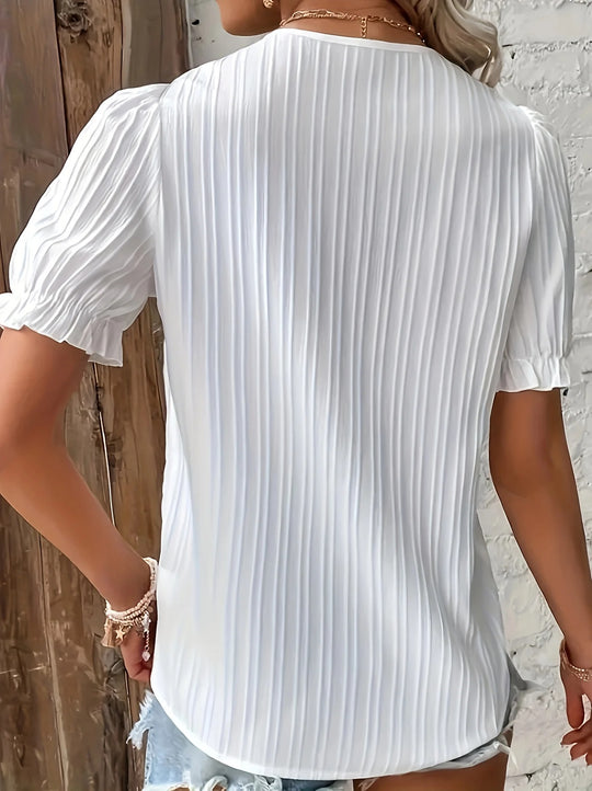 Plus Size kort ermet casual topp for kvinner