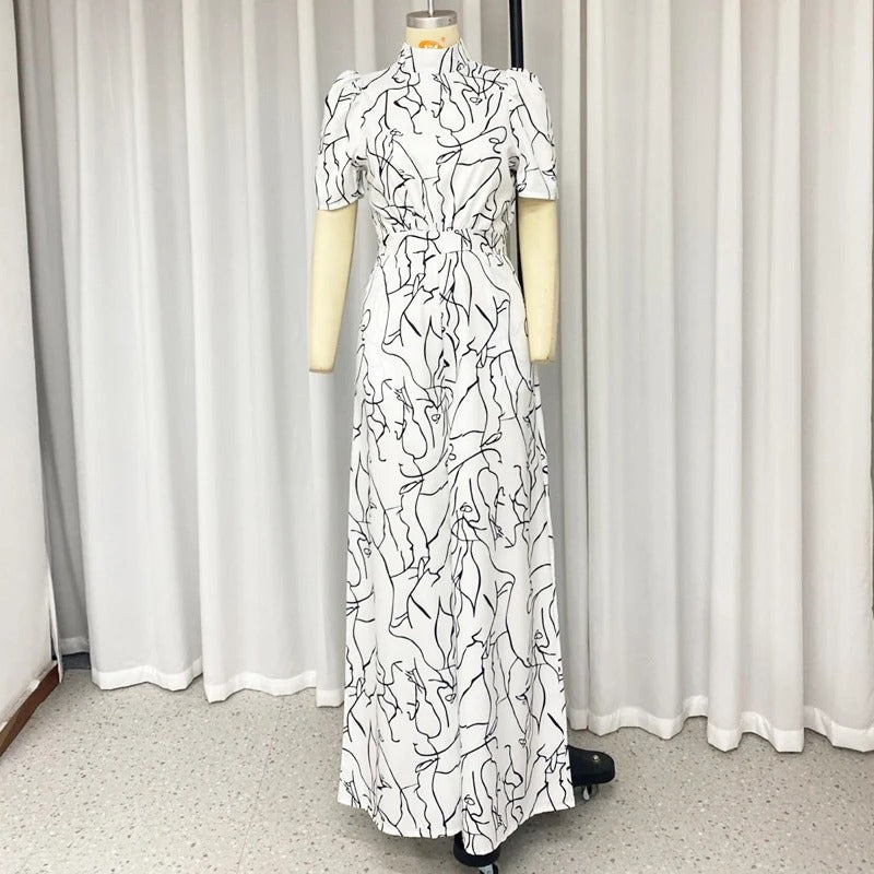 Halter Neck Art Print Wide Leg Bukser