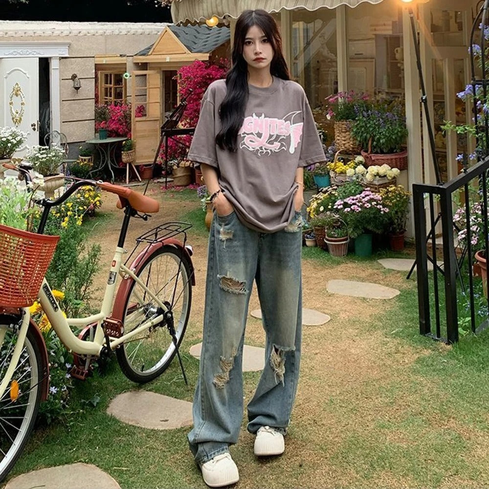 High-Street Vibe-bukser med brede ben for kvinner