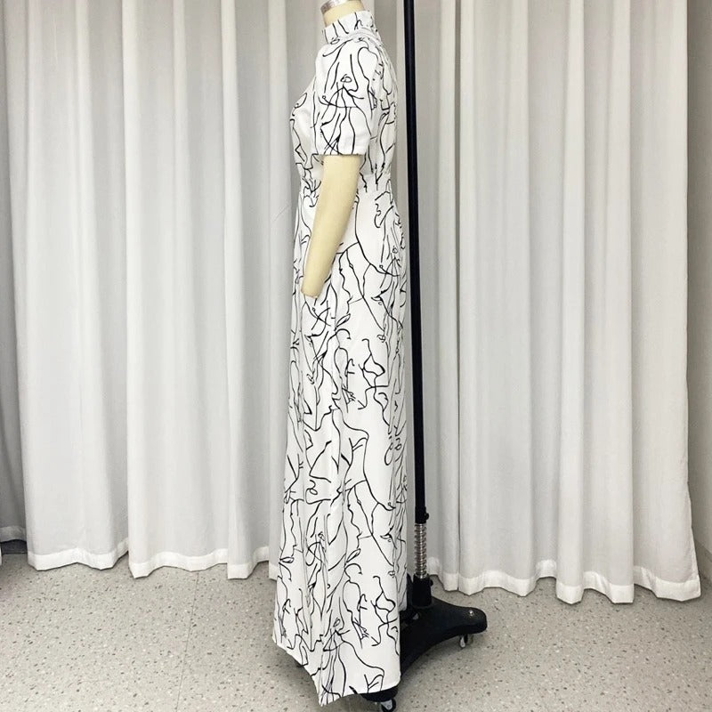 Halter Neck Art Print Wide Leg Bukser