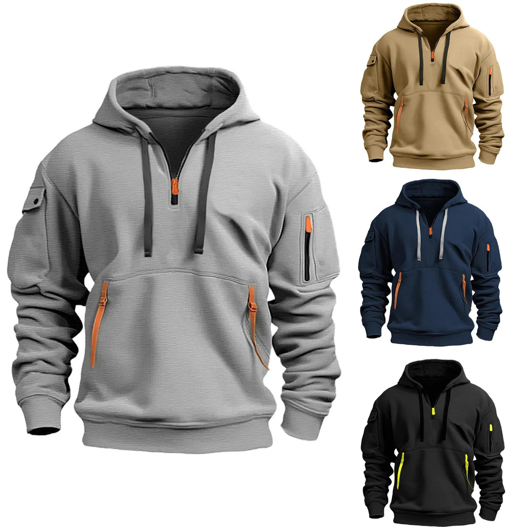 Multipocket hettegenser for menn