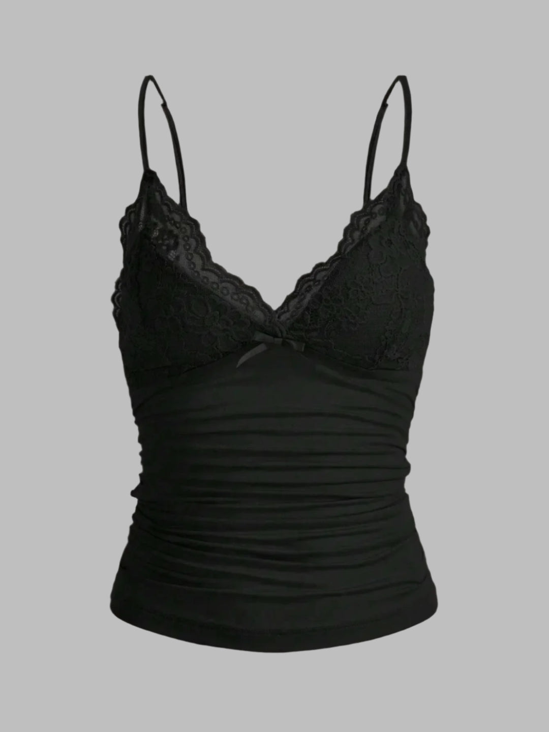 Dame kontrast blonde sløyfe Front Crop Cami Topp