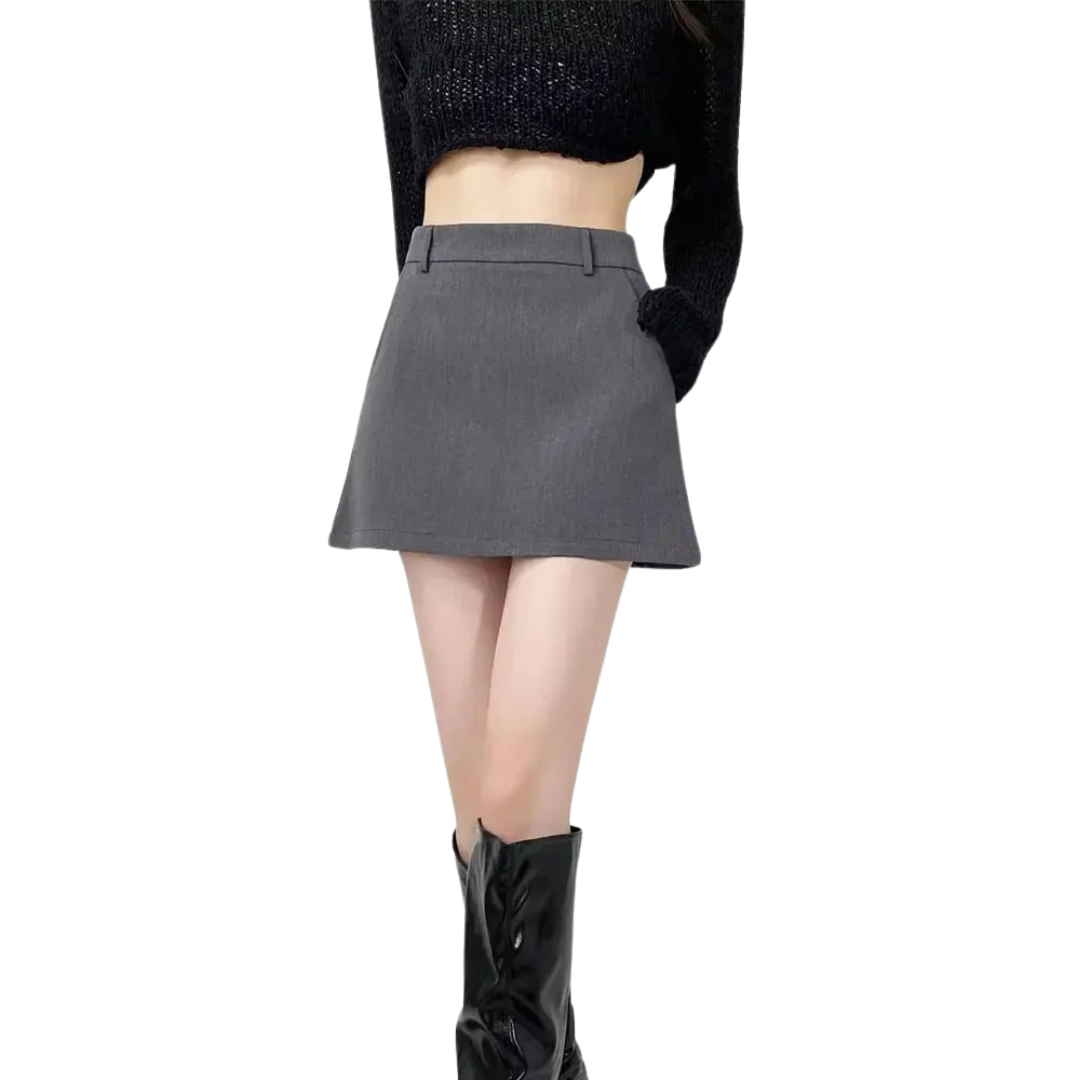 Elegant A-linje miniskjørt med høy midje