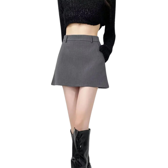 Elegant A-linje miniskjørt med høy midje