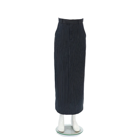 Stripet twill rett skjørt for kvinner